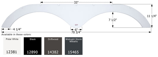 Heartland Tandem Fender Skirt FS2381 Driftwood